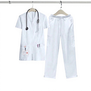 Medical <b>Scrub</b> Sets Summer New Unisex Slim Fashion Two-Piece Short-Sleeved Woven Polyester/Cotton Hospital Work <b>Clothes</b> Uniform - Product Image 3