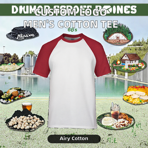 T-shirt de baseball personnalisé en coton 100% 180 grammes pour homme, col rond, manches raglan, imprimé sur le devant, coupe oversize, style streetwear, OEM - Product Image 4