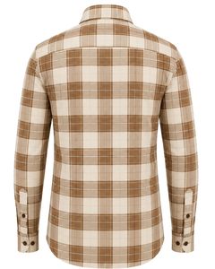 เสื้อเชิ้ตผู้ชายลายสก็อตสีน้ำตาล แบรนด์ Manufacturer แขนยาว ติดกระดุม ผ้าฝ้ายฟลานเนล สวมใส่ได้ทั้งลำลองและเป็นทางการ เหมาะสำหรับใส่ทำงาน รับตัดเย็บตามสั่ง - Product Image 2