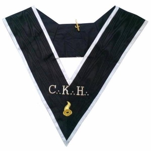 Collier de Grand Maître des Banquets 30e Degré Rite Français, Régalia Maçonnique Noir avec Bordure Argentée pour Officiers de Loge - Product Image 1