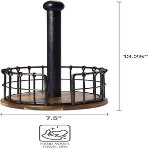 ที่ใส่กระดาษเช็ดมือทำจากลวดโลหะและไม้กระถิน - Product Image 3