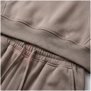 Conjunto Deportivo Unisex, Sudadera con Capucha y Logotipo Geométrico, Pantalones Largos con Cordón, Color Sólido, Ropa Casual de Otoño - Product Image 5