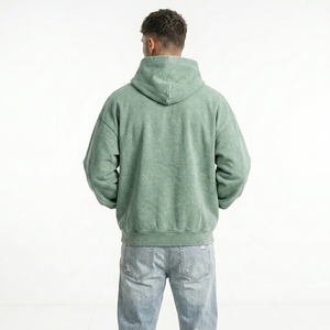Sudadera con capucha para hombre, personalizada con apliques, de algodón grueso, estilo oversize, con lavado vintage, estilo streetwear, hombros caídos - Product Image 4
