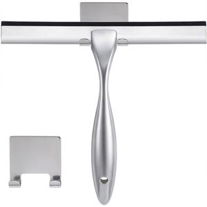 Raclette de douche polyvalente en acier inoxydable argenté de 10 pouces pour portes de douche, miroirs et carreaux – Produit de qualité supérieure - Product Image 1