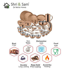 Majestic ชุดภาชนะสเตนเลส72ชิ้นเคลือบ PVD สีโรสโกลด์สำหรับ6ท่าน - Product Image 3