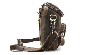 Vintage Genuine Leather Waist Bag Crossbody <b>Camera</b> Pouch Zipper Shoulder Satchel Custom Color Logo for Outdoor - Product Image 2