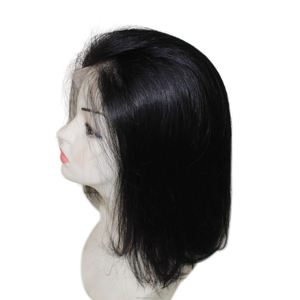 Perruque bob en cheveux humains de qualité supérieure, 8 pouces, avec fermeture en dentelle 4x4, style lisse, disponible en plusieurs couleurs - Product Image 3