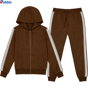 Nuevo Conjunto Deportivo Unisex Negro Cómodo con Capucha, Cierre de Cremallera, Manga Larga, Rayas, Ropa Casual de Otoño para Adultos, Corte Regular, Transpirable - Product Image 5