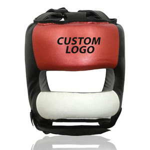 Protège-têtes de boxe personnalisés en cuir PU faits à la main, couleur contrastée, meilleur fournisseur OEM, confortables, avec grande ouverture pour la bouche, pour la boxe - Product Image 1