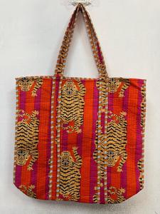 Sac fourre-tout d'été matelassé en coton à imprimé à carreaux, épaissi, pour femme, sacs de mode durables, sacs pour ordinateur portable, vente en gros - Product Image 2