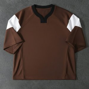Nouveautés T-shirts décontractés pour hommes en coton 100% polyester de haute qualité avec logo imprimé personnalisé, couleur marron, manches courtes, respirants - Product Image 1