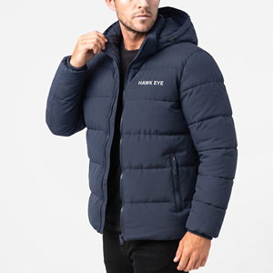 Men Regular Fit Winter Puffer <b>Jacket</b> Hooded Quilted <b>Warm</b> Full Zip Padded Coat Casual Outdoor <b>Jacket</b> Custom Logo Design - Product Image 1