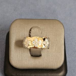 Flower Style Lab Grown Round Brilliant Cut Diamond Band Ring 14K Solid Gold Wedding Engagement Luxury Gift For Girlfriends - Product Image 5