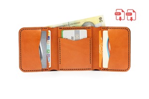 Wholesale Genuine <b>Leather</b> Tri Fold <b>Wallet</b> Men Custom Logo <b>Real</b> Cowhide Card Holder Small Vintage Purse Bag LTW-0150 - Product Image 3