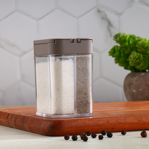 Durable plastic salt and pepper <b>box</b> with flip lid compact dual seasoning <b>container</b> for kitchen dining table use - Product Image 6
