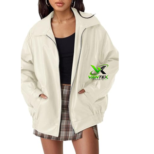 Chaqueta de Invierno VANTEX SPORTS para Mujer, Negra, de Cuero PU, Impermeable, Informal, Tejida, con Cuello Camisero y Cierre de Cremallera - Product Image 5
