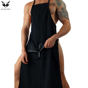 Sexy Leather <b>Apron</b> Men’s Clubwear Bib Uniform Solid <b>Black</b> Faux Leather Party Wear <b>Apron</b> Adjustable Neck Straps - Product Image 5