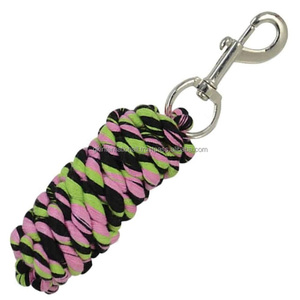 Cuerda de plomo de caballo trenzada a máquina de poliéster de calidad suave con gancho de pánico de Metal de Zinc longitud personalizada para uso ecuestre - Product Image 1