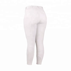 Culotte d'équitation blanche pour femme avec assise intégrale |   Leggings d'équitation avec grip en silicone, logo personnalisé, fournisseur d'exportation en Inde - Product Image 1