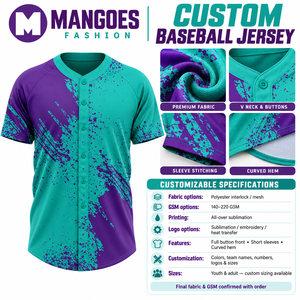 Maillot de baseball unisexe pour adultes, personnalisable, tailles S-3XL, en polyester, imprimé numériquement, respirant, avec numéros d'équipe, grandes tailles - Product Image 6