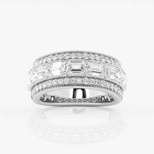 แหวนเพชรทรงเอเมอรัลด์สำหรับผู้หญิง ดีไซน์แบบ Eternity Band ประดับเพชรแบบ Channel Setting เครื่องประดับงานแต่งงานสุดหรู - Product Image 3