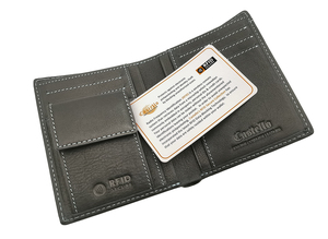 กระเป๋าสตางค์แบบพับสองตอน Castello หนังนิ่ม RFID ป้องกันการโจรกรรมข้อมูล  แบบเปิดด้านบน  ใส่เหรียญได้  บุโพลีเอสเตอร์ สีดำ [ขายดี] - Product Image 4