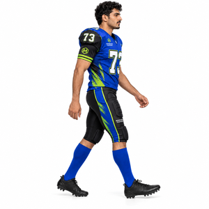 Uniforme Personalizado de Fútbol Americano para Adultos Unisex, Jersey Sublimado, Pantalones de Spandex/Poliéster, Transpirable, Antibacterial, Cuello en V - Product Image 3