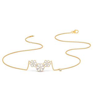 Triple Floral Cluster Diamond Necklace with Open Petal <b>Frames</b> and Elegant <b>Graduated</b> Blossom Design - Product Image 2