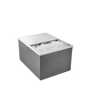 Refroidisseur à glace commercial en acier inoxydable de 57,8 litres, 24 po x 18 po x 13 po, cuisine extérieure, patio, bar, vin froid, bière, couvercle coulissant - Product Image 1