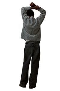 กางเกงยีนส์ทรงแบ็กกี้เข้ารูปผ้าฝ้าย100% สำหรับผู้ชายกางเกงผ้าเดนิมสีดำทรงหลวมดีไซน์ใหม่ - Product Image 2