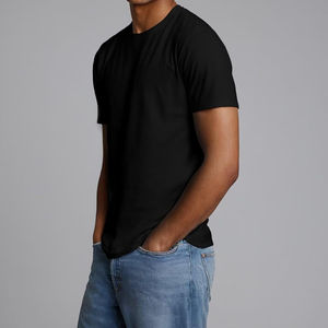 T-shirt ajusté à manches courtes en coton 100% de qualité supérieure, personnalisable, coupe slim classique pour homme - Product Image 3