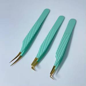 ชุดแหนบต่อขนตาสแตนเลสแบบแม่นยำ ปลายเรียบ สีเทอร์ควอยซ์ 3 ชิ้น - Product Image 3