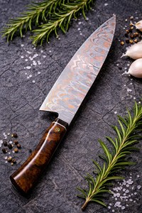 Lame de couteau en acier Damas forgé à la main, 8 pouces, OEM, couteau utilitaire, haute durabilité, lame de survie - Product Image 5