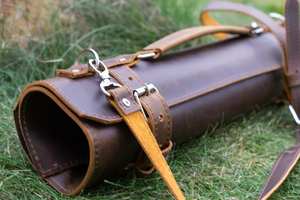 Étui de transport pour couteaux de chef en cuir véritable, anti-odeur, avec fermeture sécurisée par sangle, organiseur d'outils de cuisine portable - Product Image 2