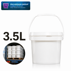 Seau de transport en plastique robuste de 3,5 L avec poignée et couvercle sécurisé pour l'expédition industrielle et l'emballage de liquides, étanche - Product Image 1