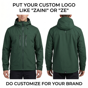 Veste ZAINI ZI-102 Premium 220g en polyester peigné et élasthanne, écologique, à capuche, résistante à l'eau, coupe-vent, respirante, vert forêt - Product Image 1