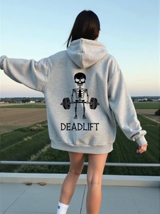 Sweat-shirts à capuche courts tendance pour femmes, avec logo personnalisé et ourlet brut - Product Image 2