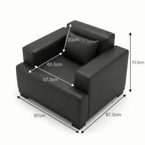 Conjunto de Sofá Esquinero Moderno para Oficina Ejecutiva y Sala de Estar, Cuero PU, Estructura de Madera Ecológica, Diseño Cuadrado Giratorio y Duradero - Product Image 5