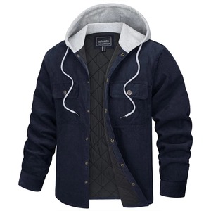 Top Fashion Direct Selling Long <b>Quilted</b> Jacket Plaid Pattern Canvas Fabric Cotton Bamboo Fiber Stand <b>Winter</b> Men's Eco-Friendly - Product Image 5
