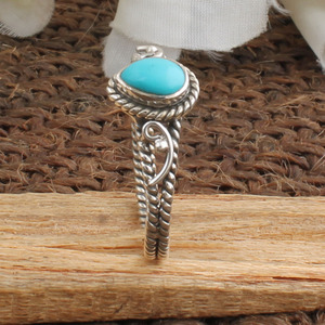 แหวนหยดน้ำเทอร์ควอยซ์ธรรมชาติ เงินแท้ 925 ประดับพลอยสีน้ำเงิน ดีไซน์คลาสสิก เหมาะสำหรับงานแต่งงาน สำหรับผู้หญิง ขายส่ง ของแท้ - Product Image 6