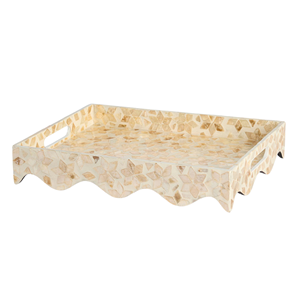 Premium MOP Scalloped Tray, Elegant Mother of Pearl Chocolate Platter & Food Serving Trays For Ramadan <b>Eid</b> <b>Gift</b> Wholesale - Product Image 1