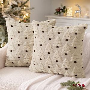 Cuscini Decorativi in Finta Pelliccia di Lana per Albero di Natale, Set di 2 Morbidi Cuscini in Peluche per Decorazioni Natalizie e Invernali - Product Image 2