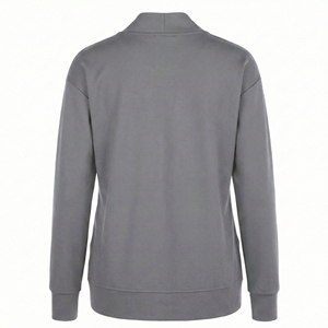 Blouse médicale pour femme en tricot extensible athlétique, col en V, fermeture éclair, design personnalisé, tailles et couleurs variées, vente en gros usine - Product Image 3