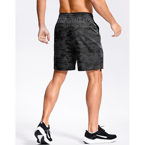 Pantalones cortos deportivos para hombre con cintura elástica, cierre con cordón, dos bolsillos laterales profundos, para correr y hacer ejercicio. - Product Image 2