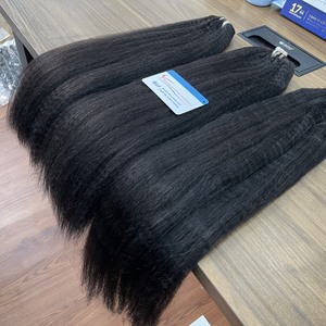 Prix de gros pour les mèches de cheveux bouclés crépus 100% naturels vietnamiens sans fibres synthétiques - Product Image 1
