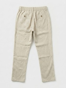 Men's Desert Beige Drawstring <b>Waist</b> Casual <b>Trousers</b> <b>Elastic</b> <b>Waist</b> Flat Front Cotton Pants Spring Style Breathable Lightweight - Product Image 5