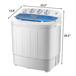 Lavatrice semi-automatica a doppio cestello bianca e blu da 15 libbre (standard USA) con pompa di scarico - Product Image 4