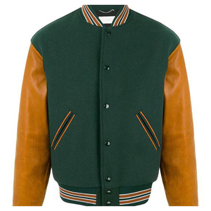 OEM Customized Letterman Wool <b>Leather</b> Plus Size Men's Varsity <b>Jacket</b> Chenille Patches Custom Embroidery Logo Varsity <b>Jackets</b> - Product Image 1