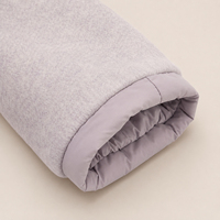 Veste matelassée hybride à capuche respirante pour femme, 100 % polyester, rembourrée, coupe régulière, vêtement d'extérieur d'hiver, coque en PU, doublure en coton