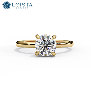 18K Solid Gold Engagement Wedding <b>Ring</b> <b>Custom</b> DEF VS VVS Round Cut GIA IGI Lab Grown Diamond <b>Rings</b> - Product Image 2